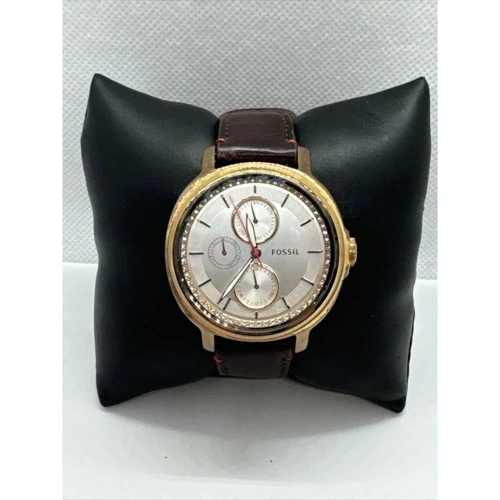 Fossil Chelsey ES3594 Women's Brown Leather Analogue Dial Quartz Watch JNA364